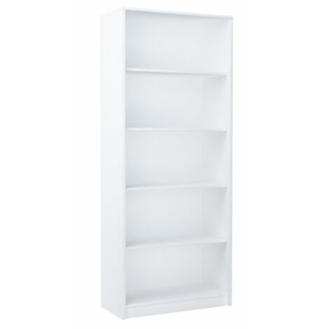 Bibliothèque - Étagères réglables - 180cm x 74cm x 35cm - Blanc