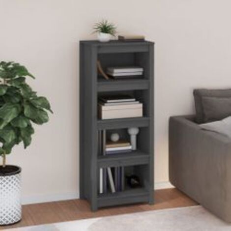 Bibliothèque Gris 50x35x125,5 Bois de pin massif