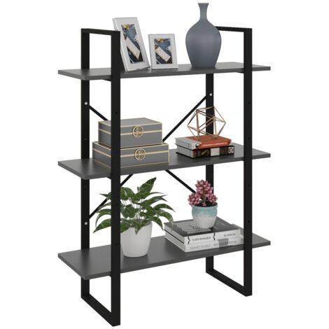 Bibliothèque gris 80x30x105 cm bois d'ingénierie vidaXL