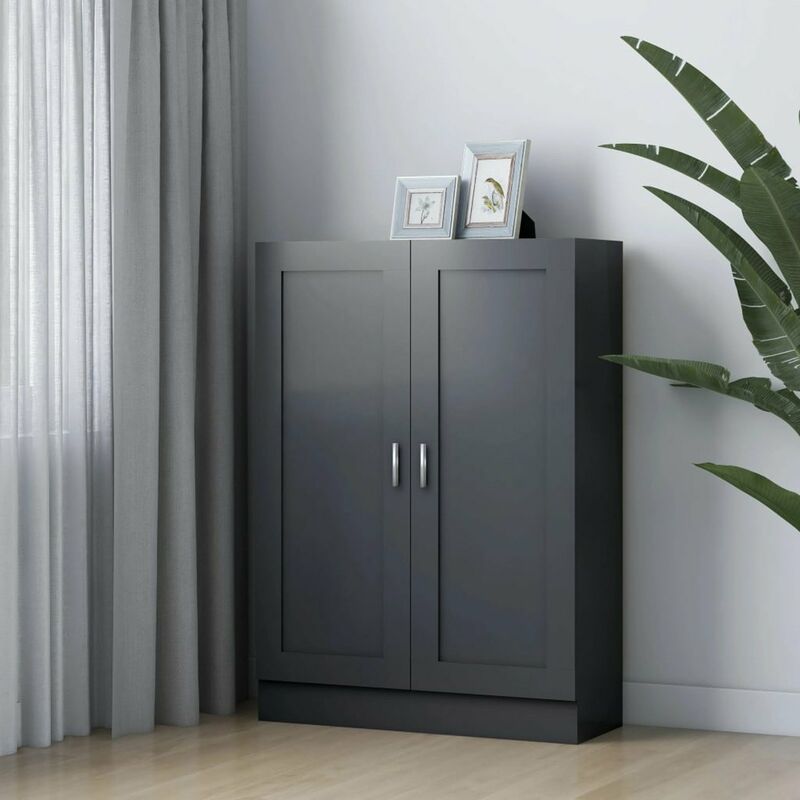 Bibliotheque Gris 82,5x30,5x115 cm Agglomere