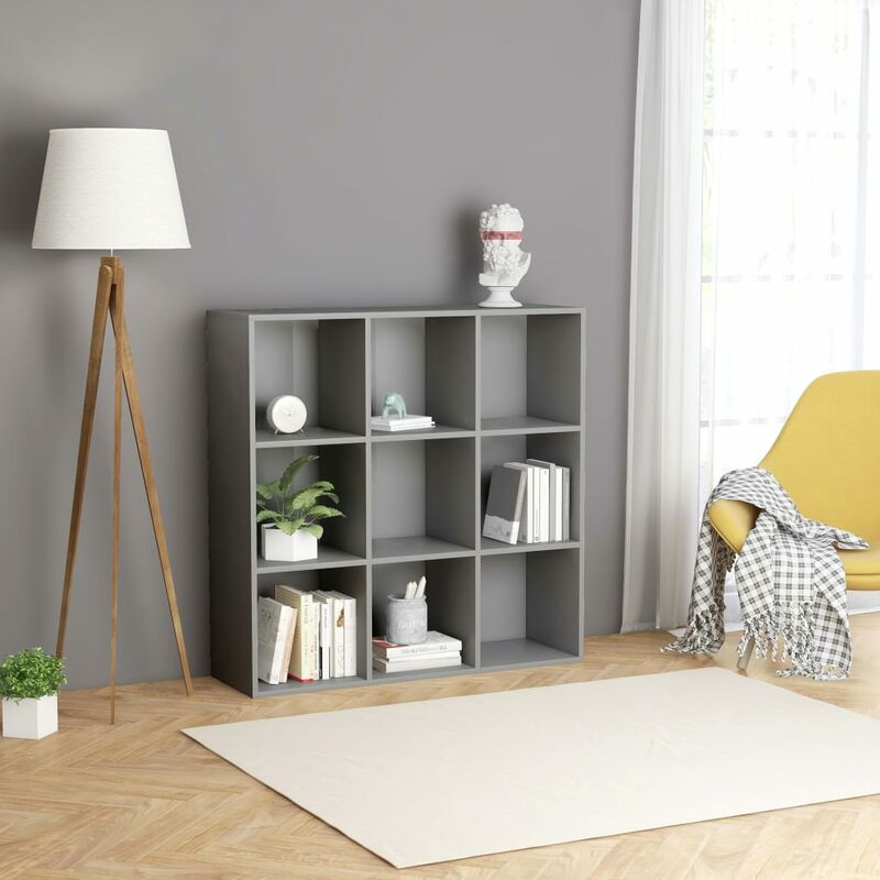 Bibliotheque Gris 98x30x98 cm Agglomere