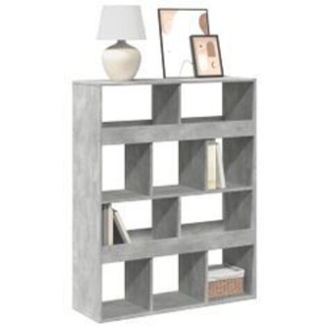 Bibliothèque gris béton 100x33x125,5 bois d'ingénierie