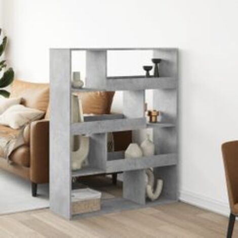 Bibliothèque gris béton 100x33x125,5 bois d'ingénierie