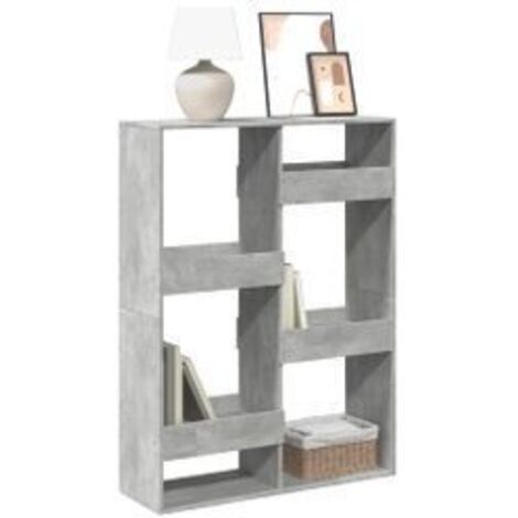 Bibliothèque gris béton 100x33x135 bois d'ingénierie