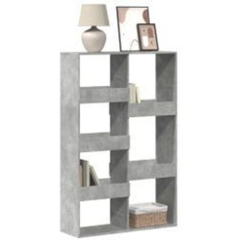 Bibliothèque gris béton 100x33x155,5 bois d'ingénierie