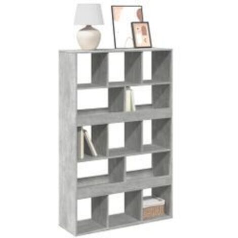 Bibliothèque gris béton 100x33x156,5 bois d'ingénierie