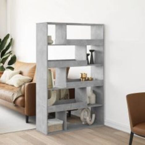 Bibliothèque gris béton 100x33x156,5 bois d'ingénierie