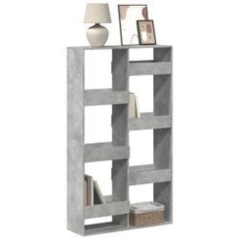 Bibliothèque gris béton 100x33x175 bois d'ingénierie
