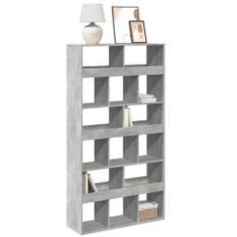 Bibliothèque gris béton 100x33x187,5 bois d'ingénierie