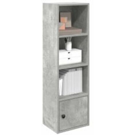 Bibliothèque gris béton 31x24x102 bois d'ingénierie