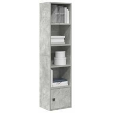 Bibliothèque gris béton 31x24x127 bois d'ingénierie