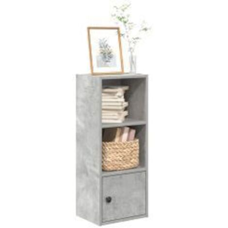Bibliothèque gris béton 31x24x77 bois d'ingénierie