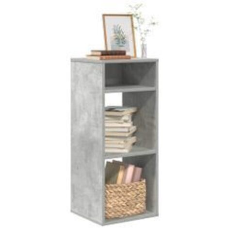 Bibliothèque gris béton 34x31x80 bois d’ingénierie