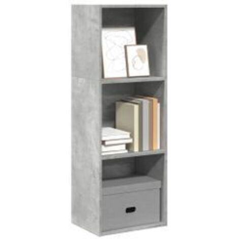 Bibliothèque gris béton 40x30x114 bois d'ingénierie