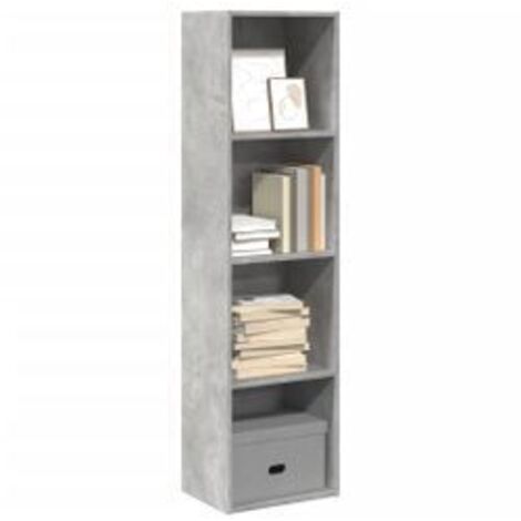 Bibliothèque gris béton 40x30x152 bois d'ingénierie
