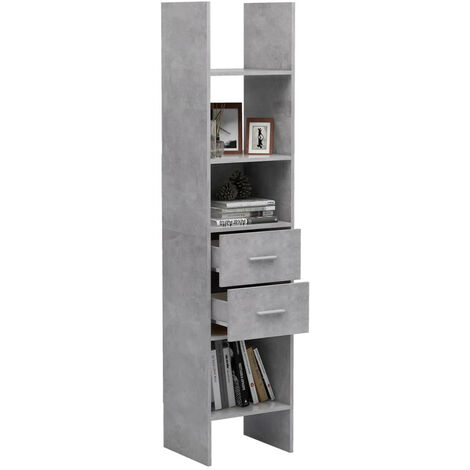 Bibliothèque Gris béton 40x35x180