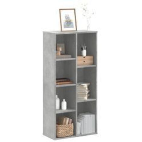 Bibliothèque gris béton 50x25x105 bois d'ingénierie