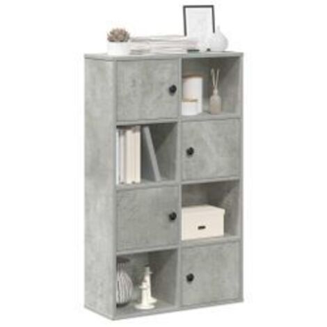 Bibliothèque gris béton 60x24x101,5 bois d'ingénierie