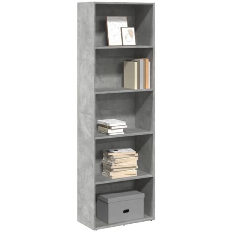 Bibliothèque gris béton 60x30x189 cm bois d'ingénierie vidaXL