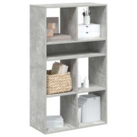 Bibliothèque gris béton 66x31x112 bois d'ingénierie