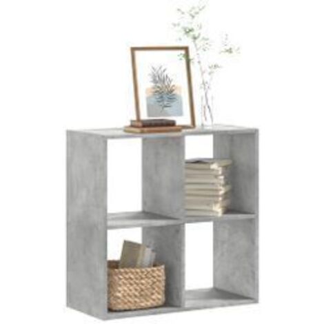 Bibliothèque gris béton 68,5x32x68,5 bois d'ingénierie