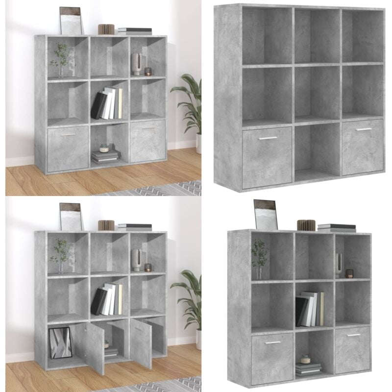 Vidaxl - Bibliothèque Gris béton 98x30x98 cm Bois d'ingénierie - Bibliothèque - Meuble Rangement - Étagère Ouverte - Bibliothèque Moderne - Mobilier