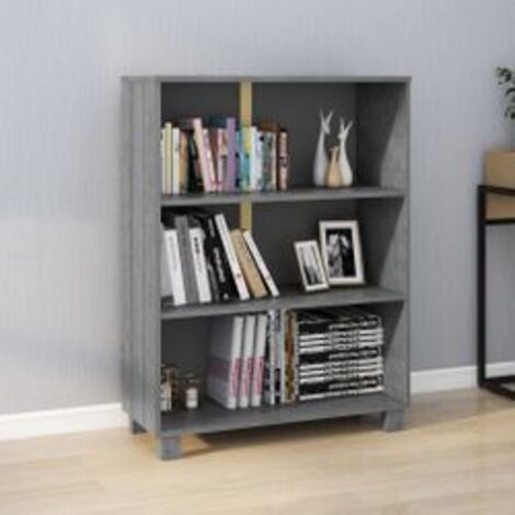 Bibliothèque HAMAR Gris foncé 85x35x112 Bois de pin massif