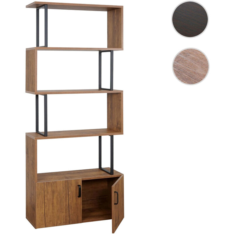 Mendler - Bibliothèque HWC-A27, étagère sur pied séparateur de pièce étagère de salon, compartiment de rangement avec porte 183x80cm st