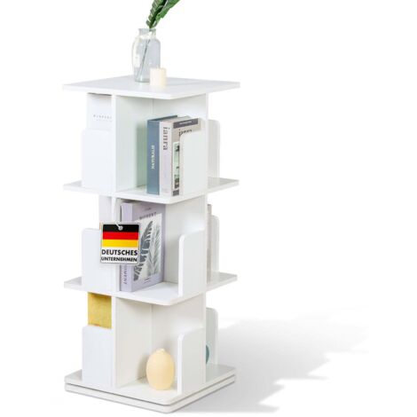 Bibliothèque Indiana Blanc, 40 x 40 x 95 cm, 3 étages