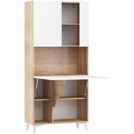 Bibliothèque informatique de bureau Megan H175x80x36cm Oak poli