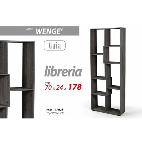Bibliothèque irrégulière 70 x 24 x 178 h gris