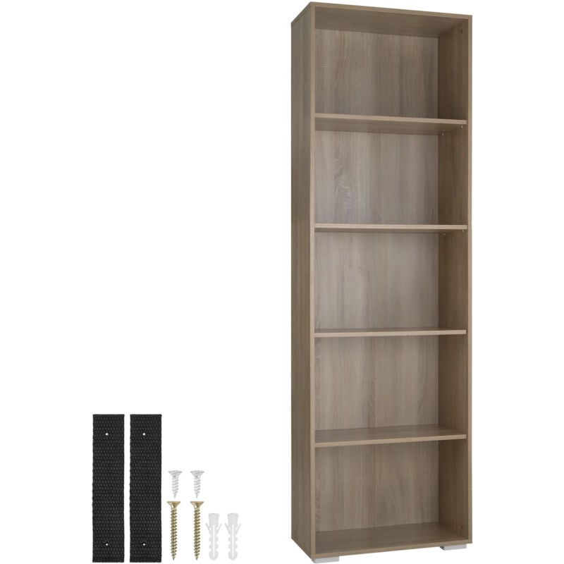 Tectake - Bibliothèque moderne et fonctionnel en mdf solide 60 x 30 x 190 cm