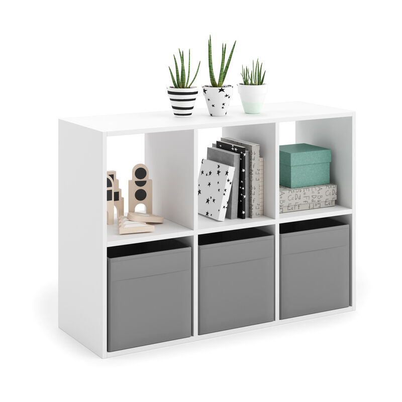 Bibliothèque Loni blanche 2x3