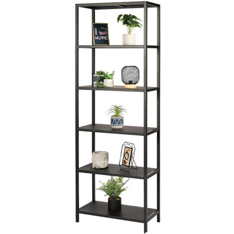 Bibliothèque Madison en métal - 5 étagères - L 60 x l 30 x H 180 cm - Noir - Livraison gratuite