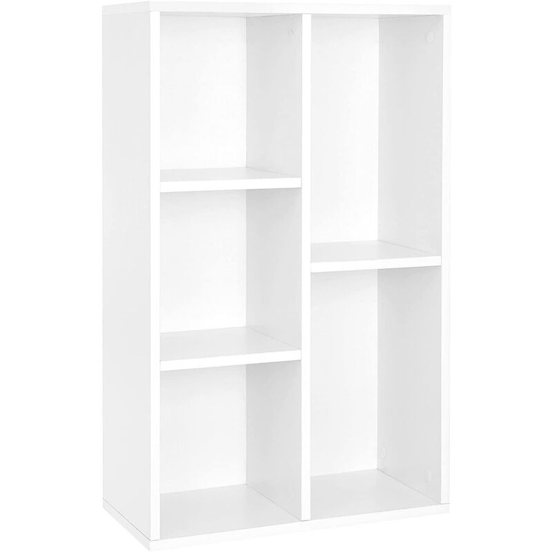 Helloshop26 - Bibliothèque meuble armoire de rangement 5 casiers blanc - Blanc