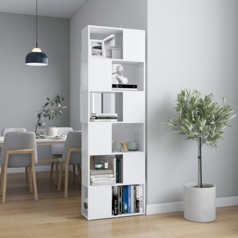 Bibliothèque, Meuble Étagère, Séparateur de pièce Blanc 60x24x186 cm WFE840105 DESIGN IN