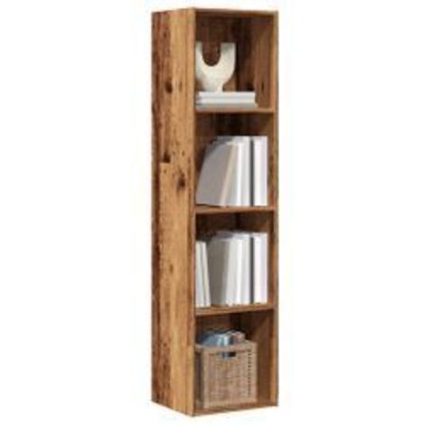 Bibliothèque-Meuble TV vieux bois 36x30x143 bois d'ingénierie