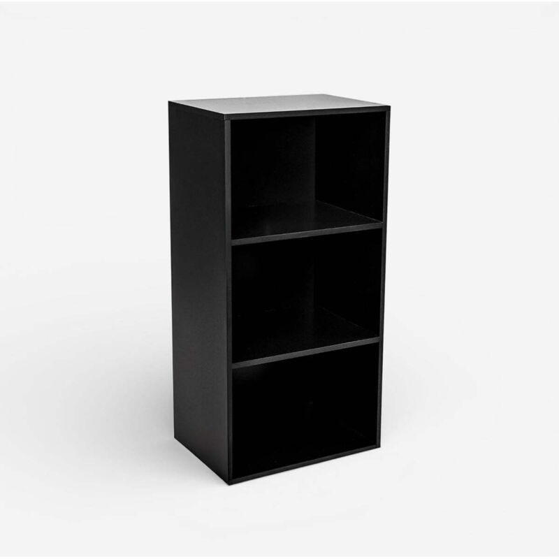 Bibliothèque modulable 3 étagères en aggloméré Tayru - Noir