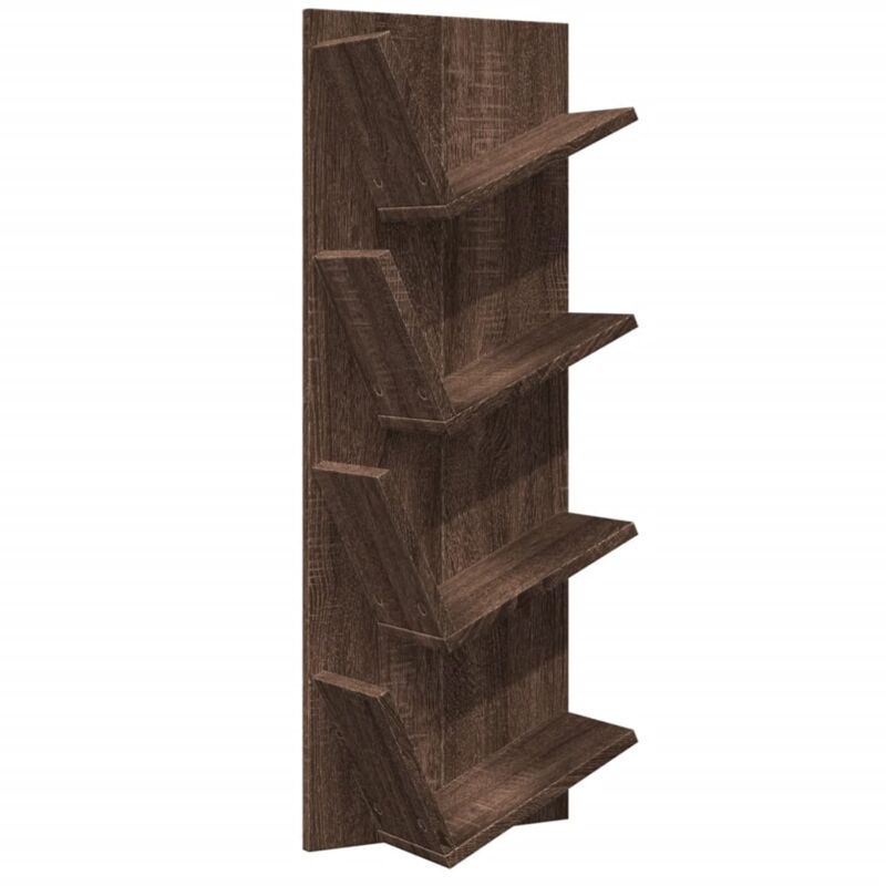 Vidaxl - Bibliothèque murale 4 niveaux chêne marron 33x16x90 cm