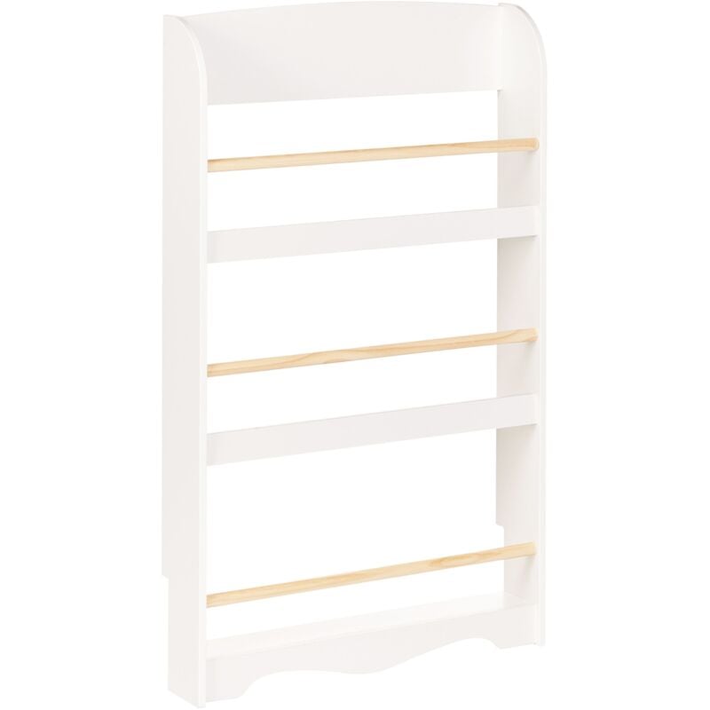 Beliani - Bibliothèque Murale en Bois de Pin mdf Suspendue 3 Etages Meuble Chambre Enfant Blanche Liloet