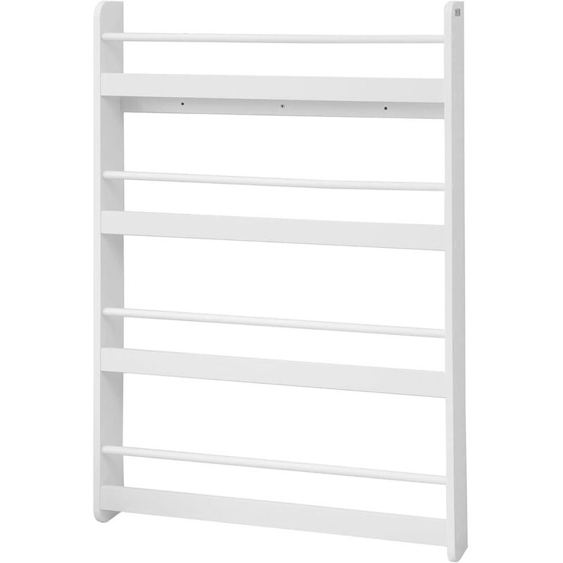Bibliothèque Murale Étagère de Rangement Étagère à Livres Enfants Étagère Murale avec 4 Étages KMB08-W Sobuy