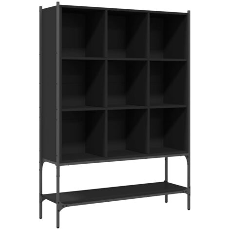 Bibliothèque noir 102x30x141,5 bois d'ingénierie