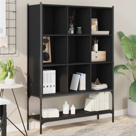 Bibliothèque noir 102x30x141,5 cm bois d'ingénierie vidaXL