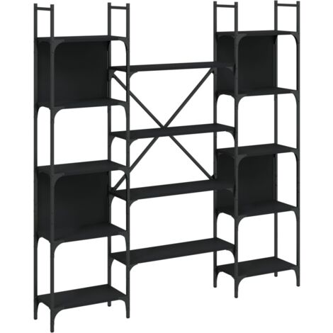 Bibliothèque noir 155,5x24x166,5 bois d'ingénierie