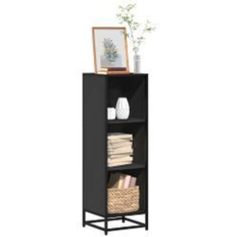 Bibliothèque noir 33,5x33x107,5 bois d'ingénierie
