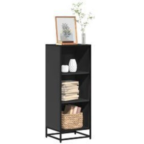 Bibliothèque noir 40x35x107,5 bois d'ingénierie