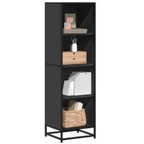Bibliothèque noir 40x35x139 bois d'ingénierie