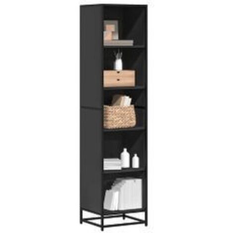 Bibliothèque noir 40x35x170,5 bois d'ingénierie