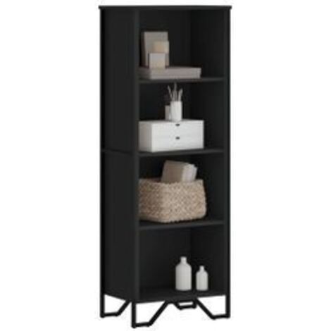 Bibliothèque noir 50x31x137,5 bois d'ingénierie