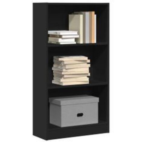 Bibliothèque noir 60x24x109 bois d'ingénierie